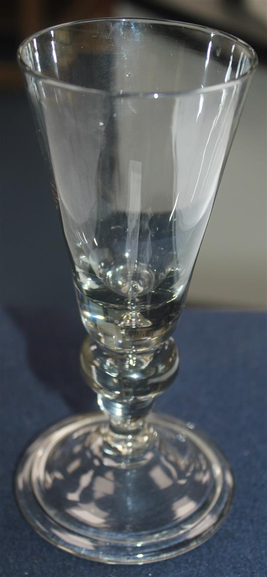 A Dutch or German glass goblet, 18th century, 16cm